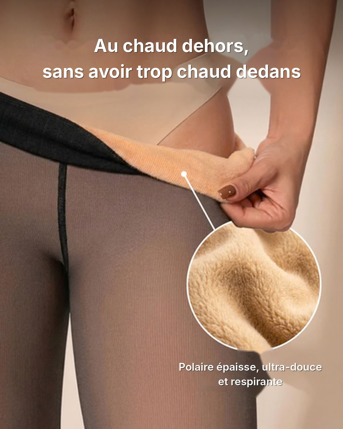 Vastevia - Collant Polaire Gainant Effet Voile